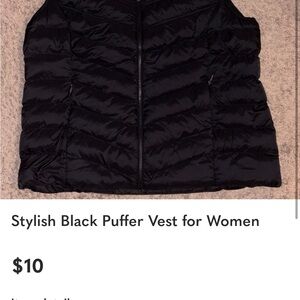 Stylish Black Puffer Vest for Women - Lightweight Core Layer